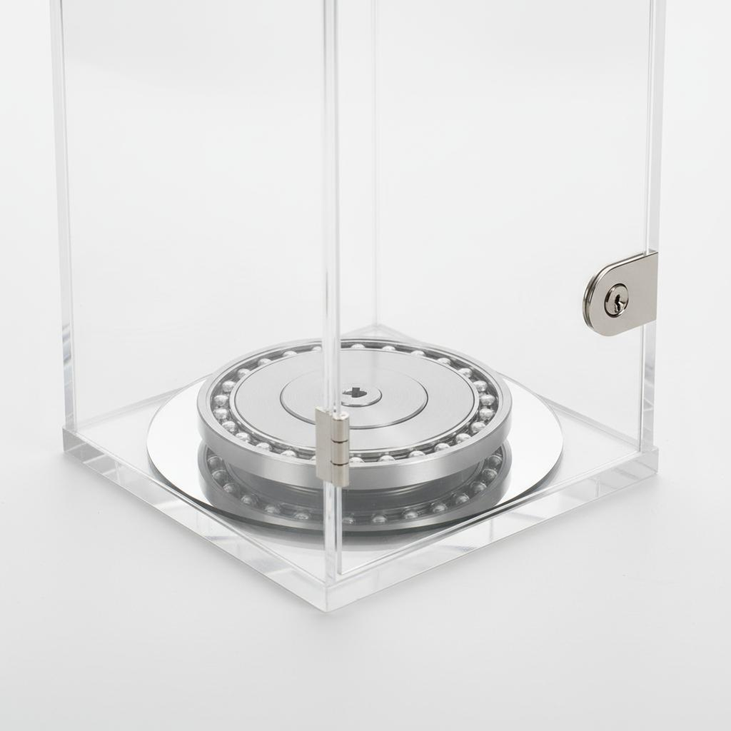 "Rotating Acrylic Showcase Tower (4-Sided, 16 x 16 x 48 inches)"