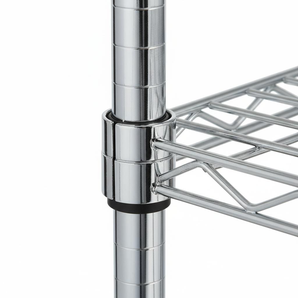 "Chrome Wire Shelving Unit (4-Tier, 36 x 18 x 72 inches)"
