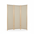 "Folding Fabric Room Divider (3-Panel, 72 x 60 inches, Beige)"