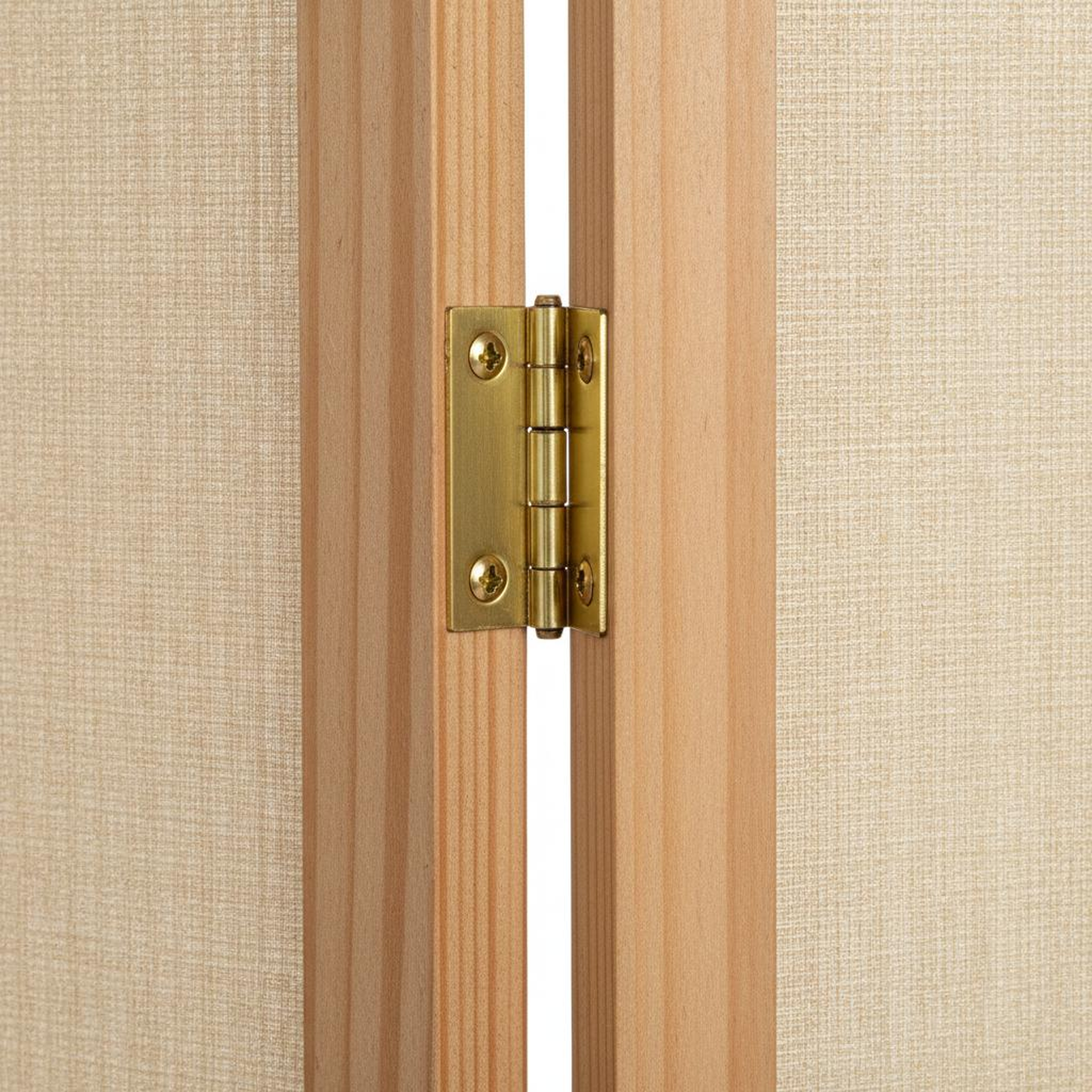 "Folding Fabric Room Divider (3-Panel, 72 x 60 inches, Beige)"