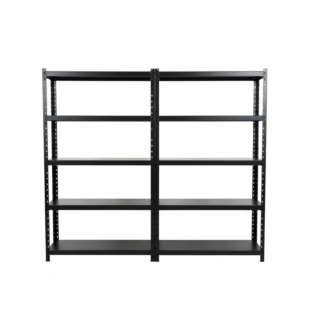"Black Industrial Boltless Shelving Unit (5-Tier, 48 x 24 x 72 inches)"