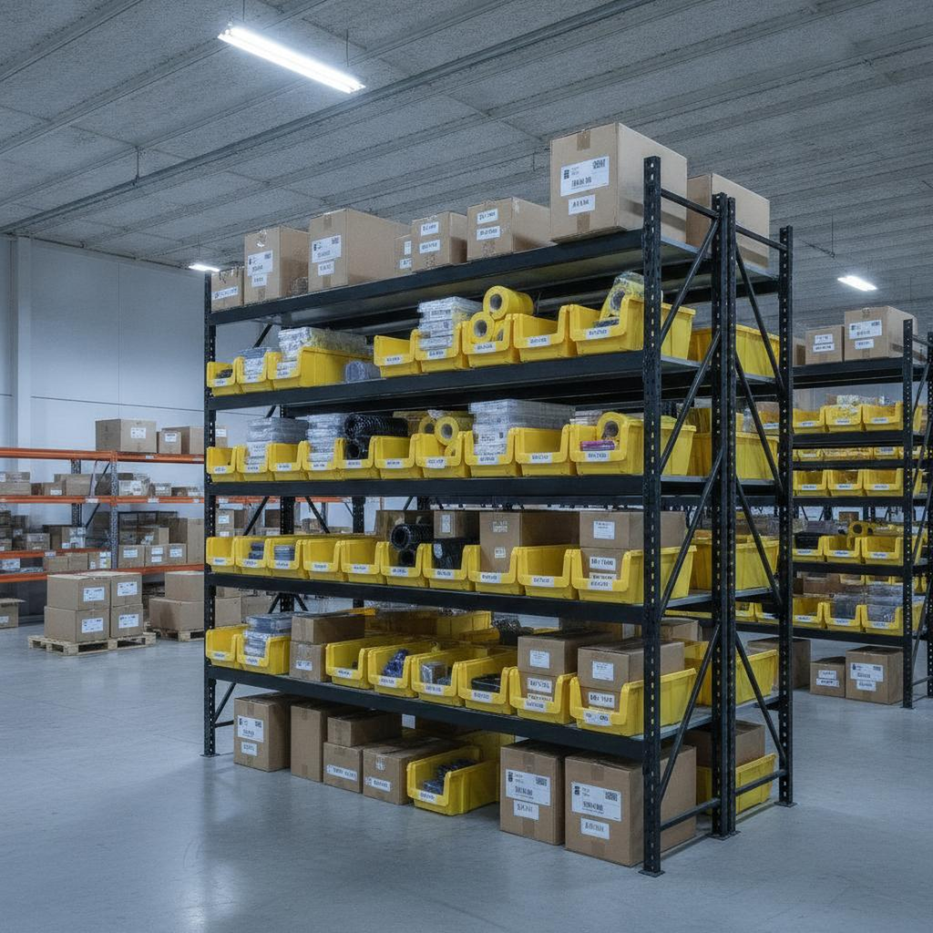 "Black Industrial Boltless Shelving Unit (5-Tier, 48 x 24 x 72 inches)"