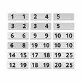"Steel Locker Number Plate Set (1-25, Adhesive)"
