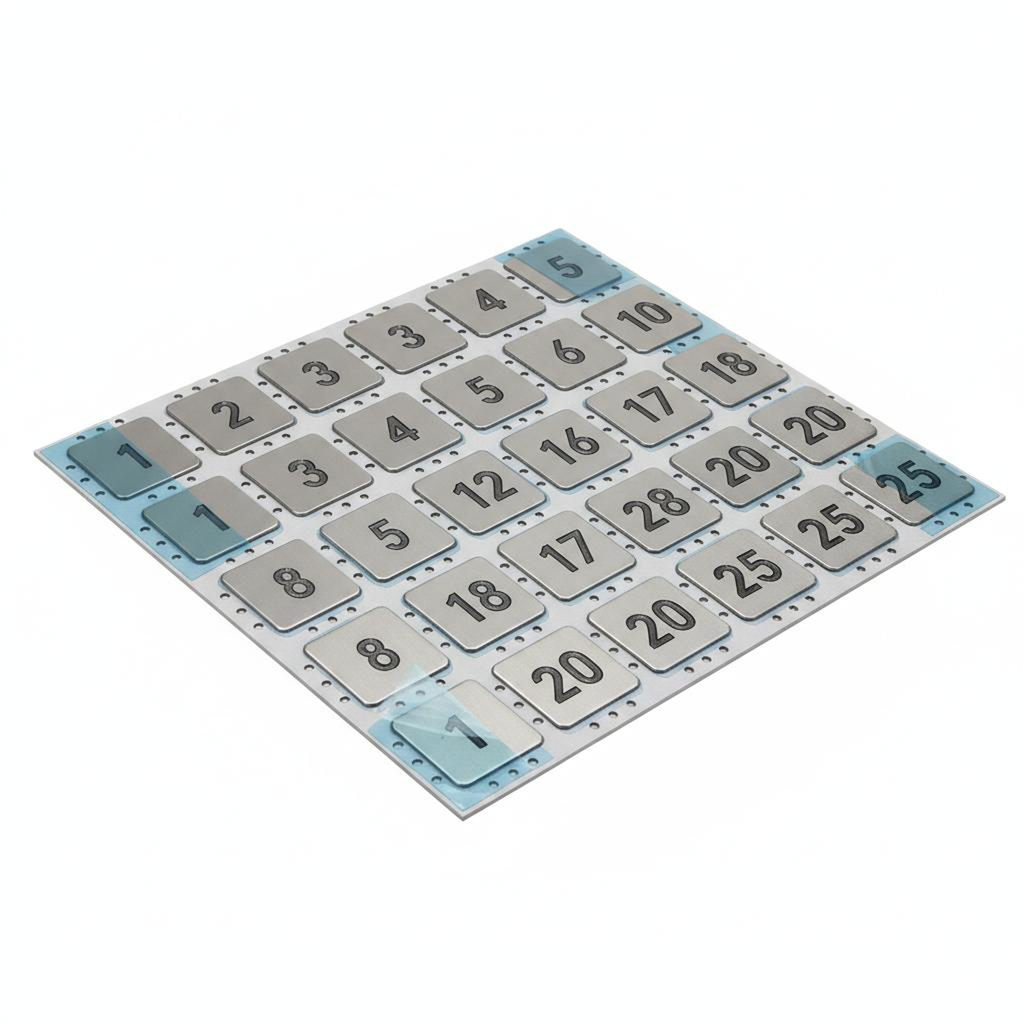 "Steel Locker Number Plate Set (1-25, Adhesive)"