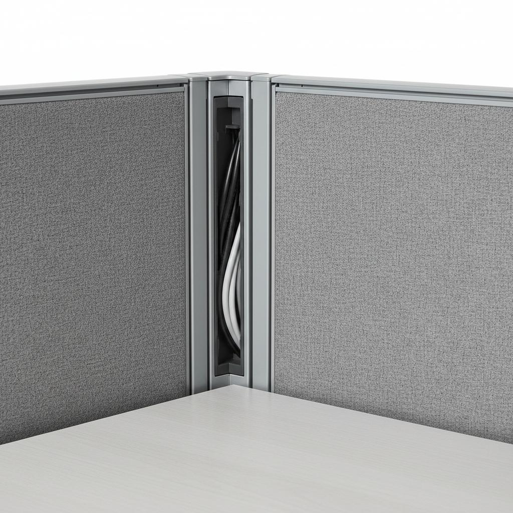 "Modular Office Cubicle System Starter Kit (4 x 4 feet, Gray)"
