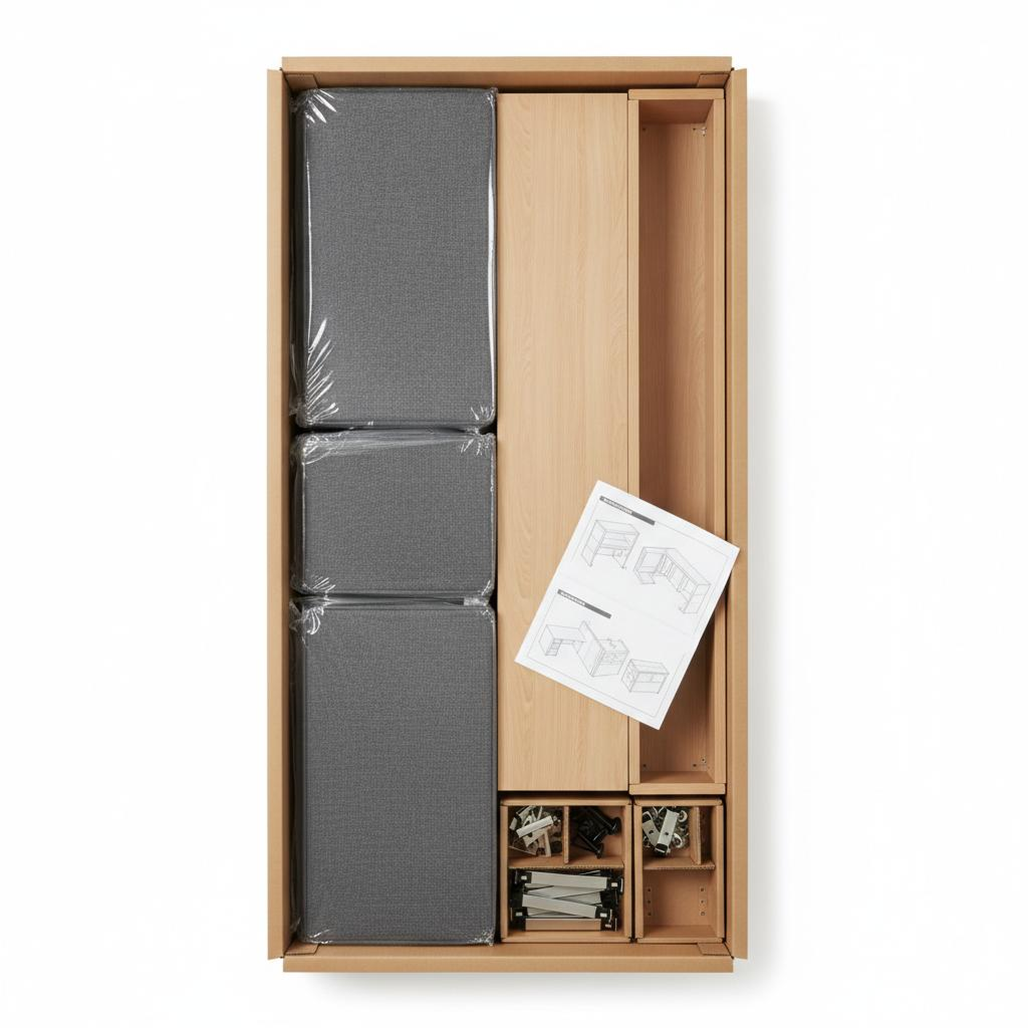 "Modular Office Cubicle System Starter Kit (4 x 4 feet, Gray)"