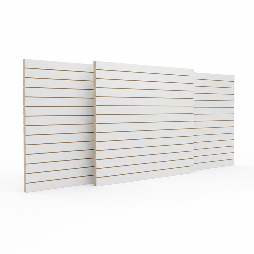 "Wall-Mounted Slatwall Panel (4 x 4 feet, White, 3-Pack)"