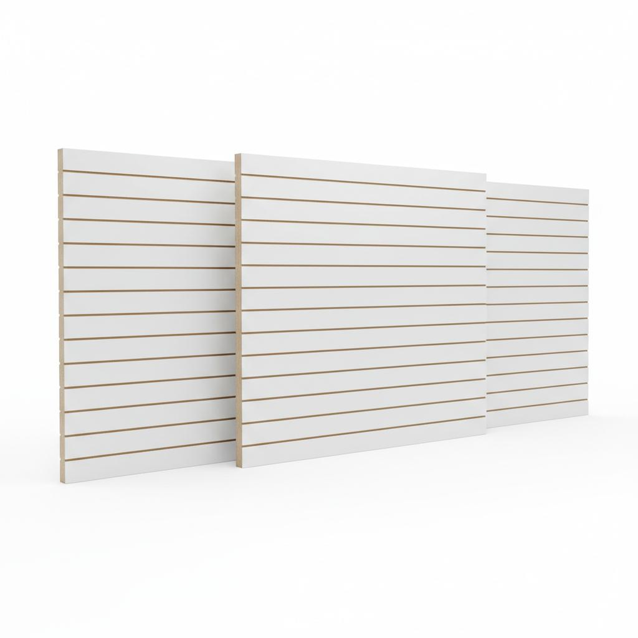 "Wall-Mounted Slatwall Panel (4 x 4 feet, White, 3-Pack)"