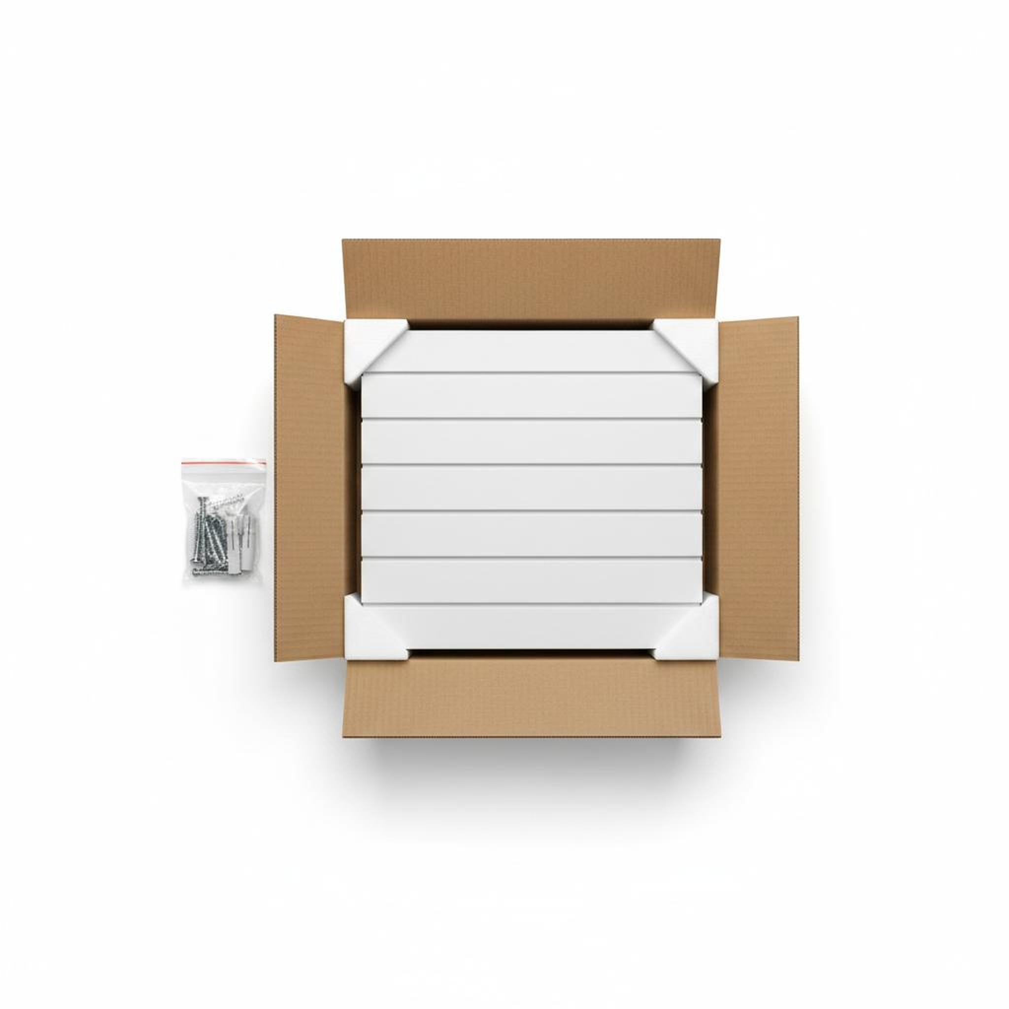 "Wall-Mounted Slatwall Panel (4 x 4 feet, White, 3-Pack)"
